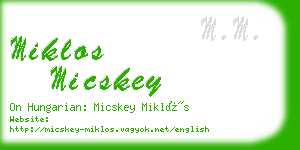 miklos micskey business card